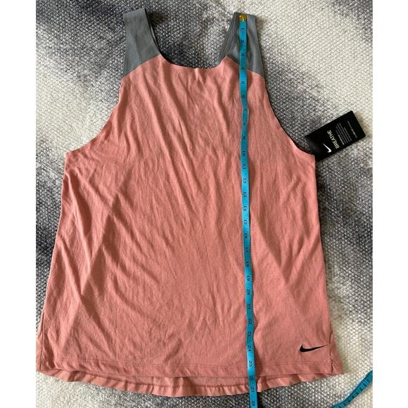 Nike Dri Fit Breathe Racerback Training Pink Gray Tank Women Size Medium NWT - Picture 9 of 13
